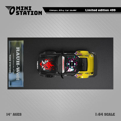 Mini Station RWB 964 SAMURAI Cyberpunk 2077 Livery (Black & Yellow-No Figure)