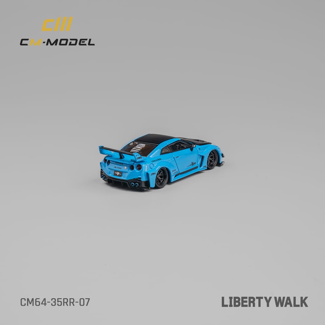 CM Model Nissan LBWK GT-R R35, Super Silhouette 35GT-RR 3.0 (Blue w/Carbon fiber hood)