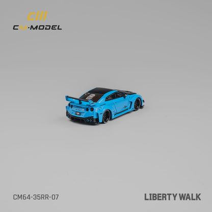 CM Model Nissan LBWK GT-R R35, Super Silhouette 35GT-RR 3.0 (Blue w/Carbon fiber hood)