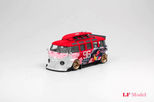 Lang Feng Model - Volkswagen T1 (Kombi) Wide-Body w/ Surfboards (Akiba #96 Livery)