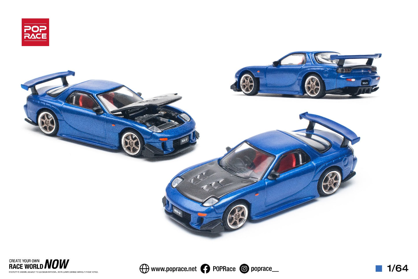 Pop Race Mazda RX-7 (FD3S) Re-Amemiya Widebody (Metallic blue)