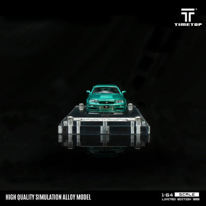 TimeTop Diecast - Nissan GTR34  (Metallic Green with Gift Box Edition)