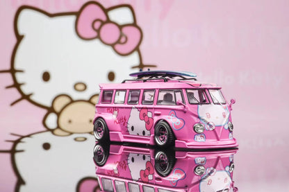 Liberty64 Volkswagen T1 Panel Widebody modified  with Surfboard (Pink Hello Kitty Livery)