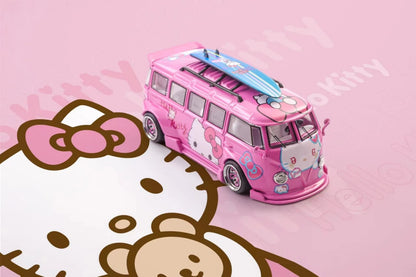 Liberty64 Volkswagen T1 Panel Widebody modified  with Surfboard (Pink Hello Kitty Livery)