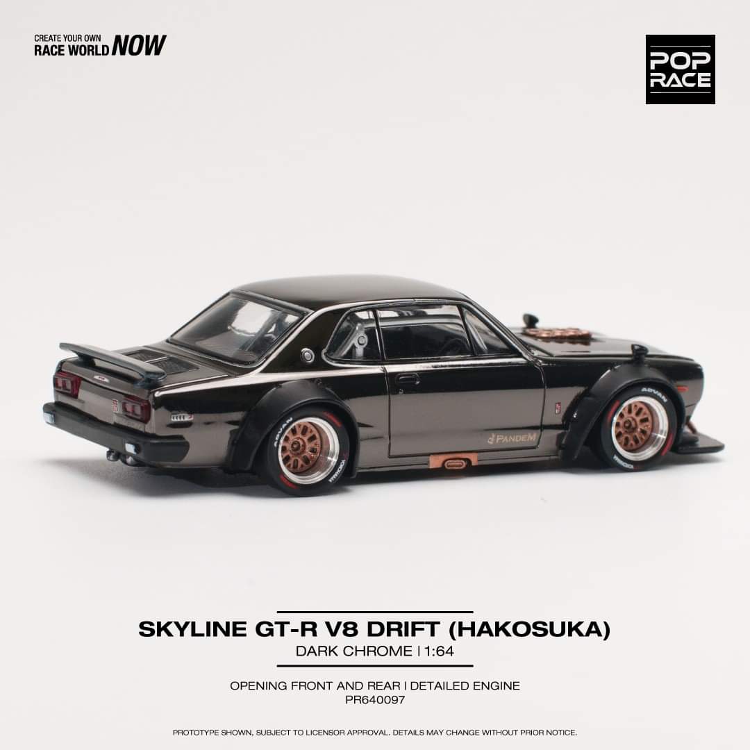 Pop Race Nissan Skyline GT-R V8 Drift (Hakosuka) Dark Chrome