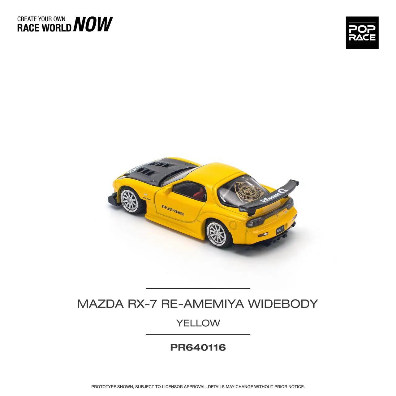 Pop Race Mazda RX-7 (FD3S) Re-Amemiya Widebody (Yellow)