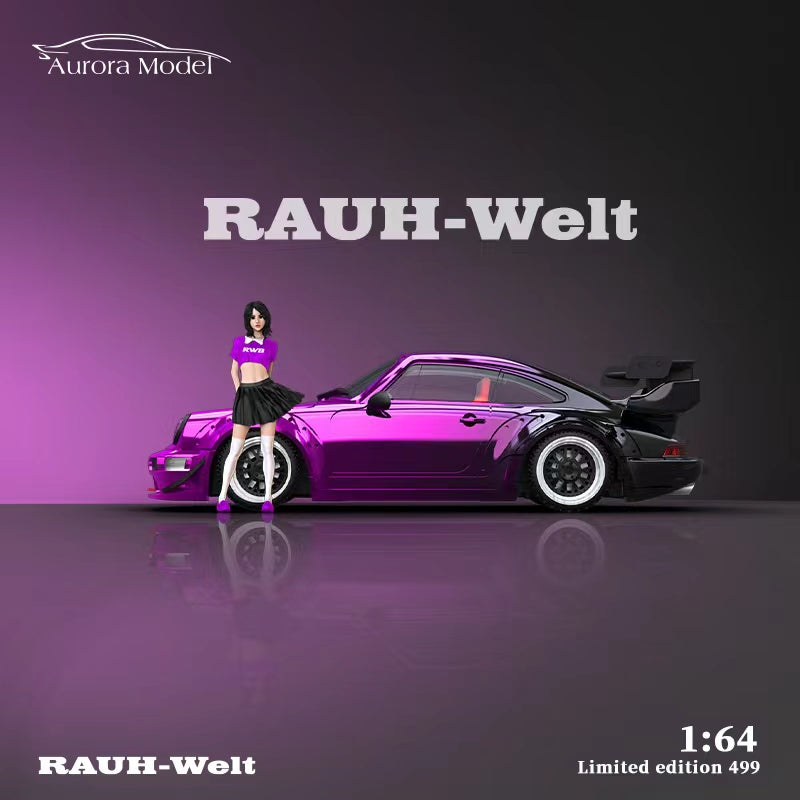 Aurora Model Porsche RWB964  (Chrome Purple gradient to black) No figure