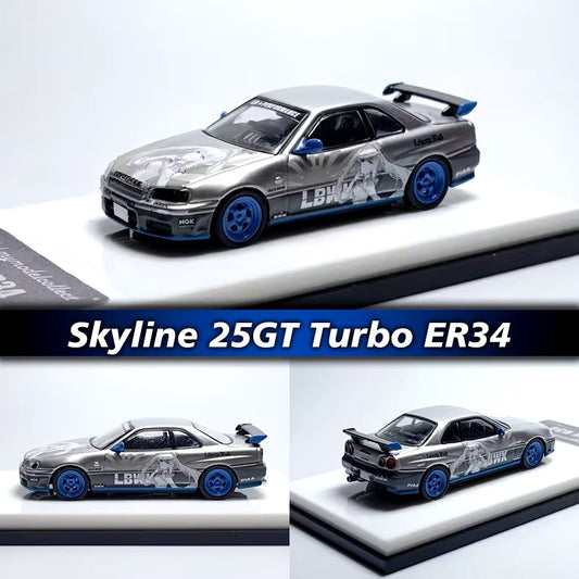 My Model Collect MC - Nissan Skyline 25GT Turbo ER34 (LBWK Silver - White Queen)