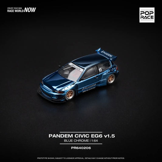 Pop Race - Pandem Honda Civic EG6  v1.5 (Blue Chrome)