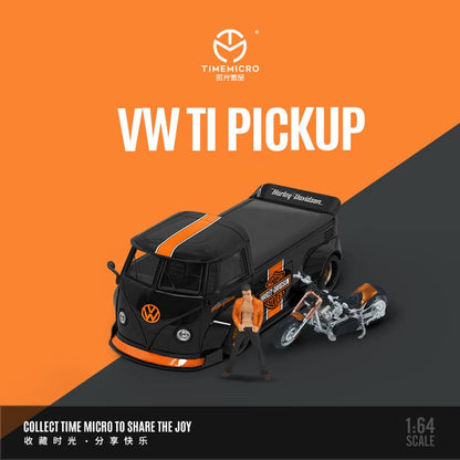 TimeMicro & MoreArt VWT1 PIckup & Harley Davidson Motorcycle (Harley Davidson Livery)