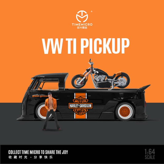 TimeMicro & MoreArt VWT1 PIckup & Harley Davidson Motorcycle (Harley Davidson Livery)