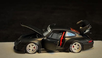 PGM Porsche RWB993 (Matte Black w/silver wheels)