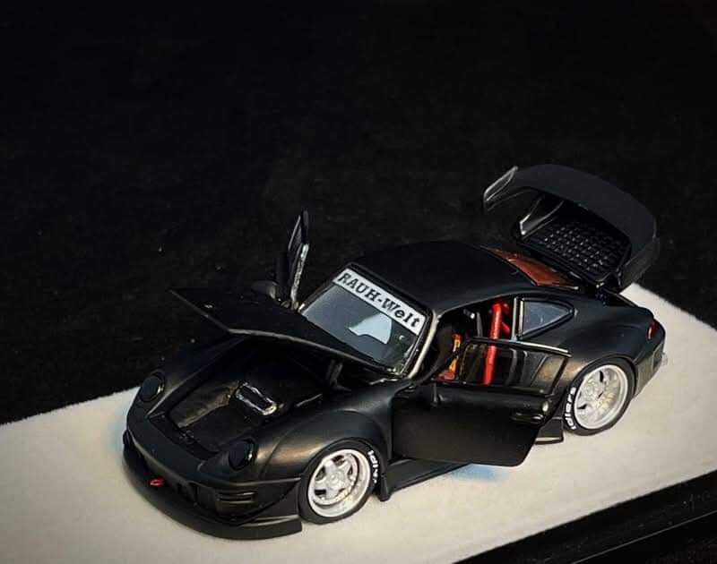 PGM Porsche RWB993 (Matte Black w/silver wheels)