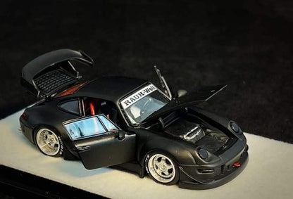 PGM Porsche RWB993 (Matte Black w/silver wheels)