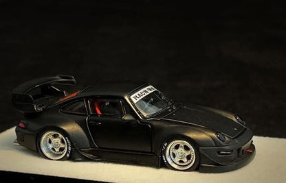 PGM Porsche RWB993 (Matte Black w/silver wheels)