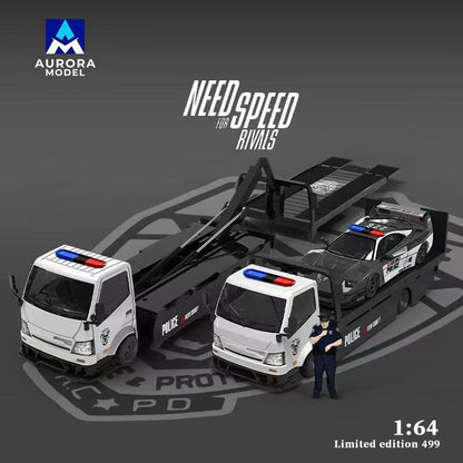 (PREORDER) Aurora Model - H300 Flatbed Transport Trailer (Need for Speed - Police Livery)