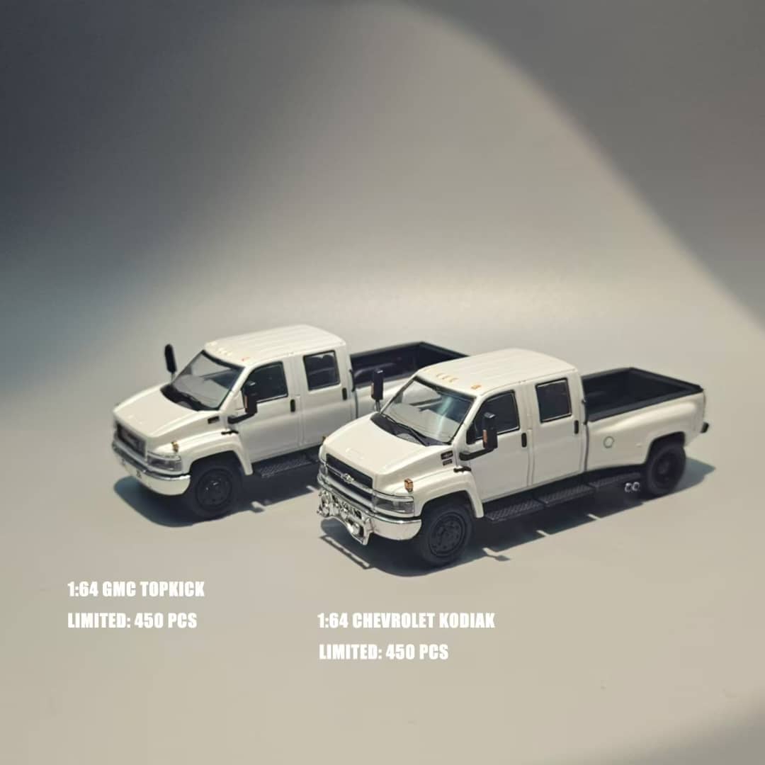 (PREORDER SOLD OUT) GOC - Chevrolet Kodiak Pickup (White) or GMC Topkick Pickup (White) 1:64 Scale Diecast