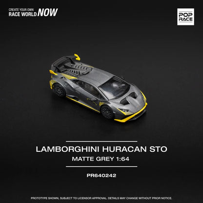 (PREORDER) Pop Race - Lamborghini Huracan STO (Matte Grey)