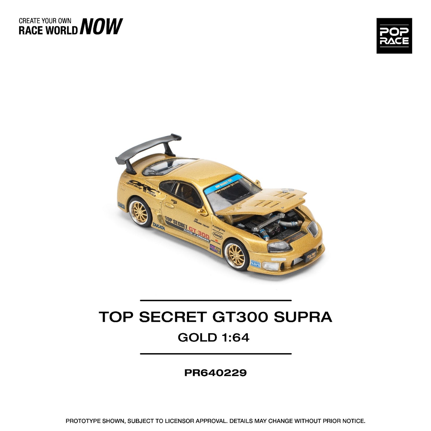 (PREORDER) Pop Race - Top Secret GT300 Toyota Supra (Gold)