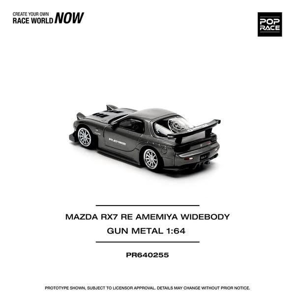 (PREORDER) Pop Race - Mazda RX7 Re-Amemiya (Gun Metal Grey)