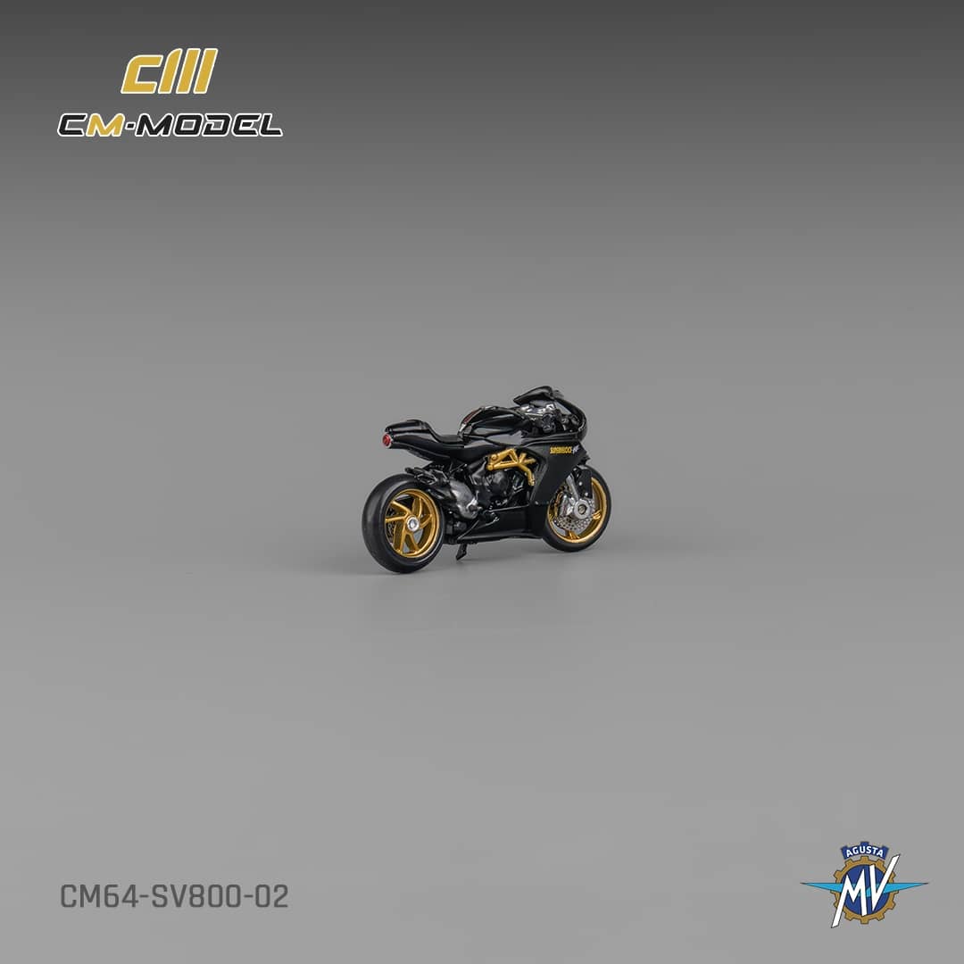 (PREORDER) CM Model MV Agusta SV800 (Black w/showgirl figure)