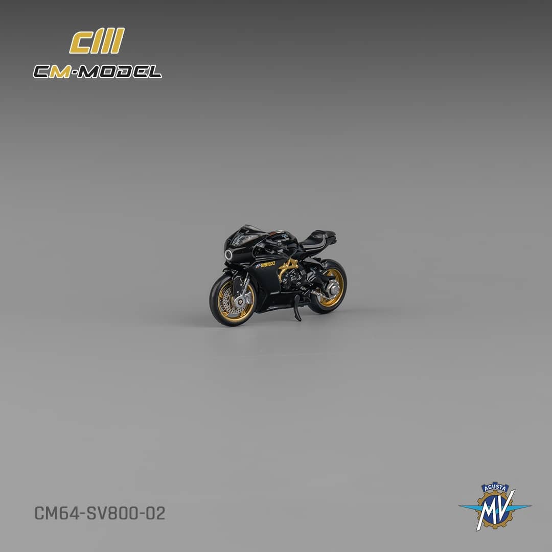 (PREORDER) CM Model MV Agusta SV800 (Black w/showgirl figure)