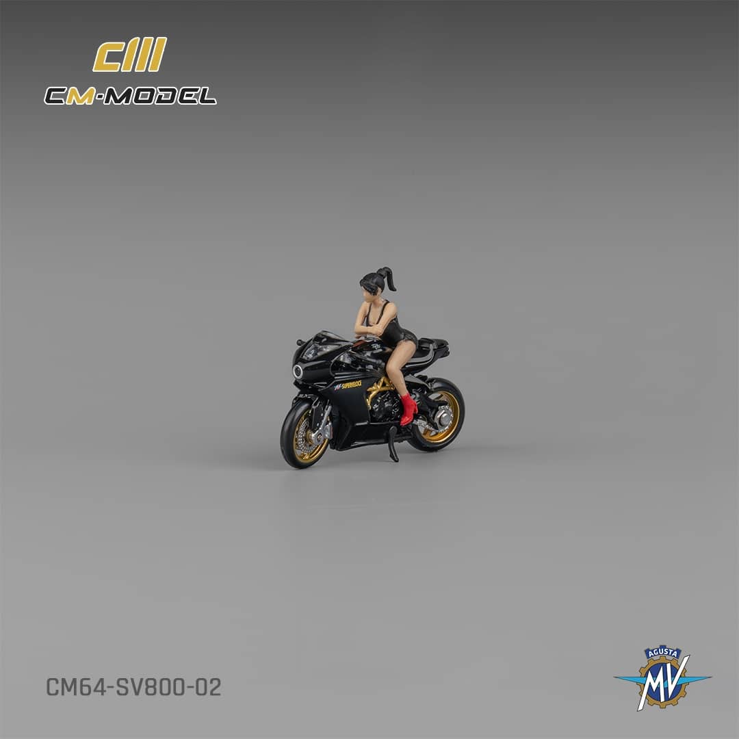 (PREORDER) CM Model MV Agusta SV800 (Black w/showgirl figure)