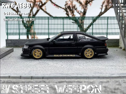 (PREORDER) Street Weapon RWB AE86 Wide-Body (Matte Black/Gold)