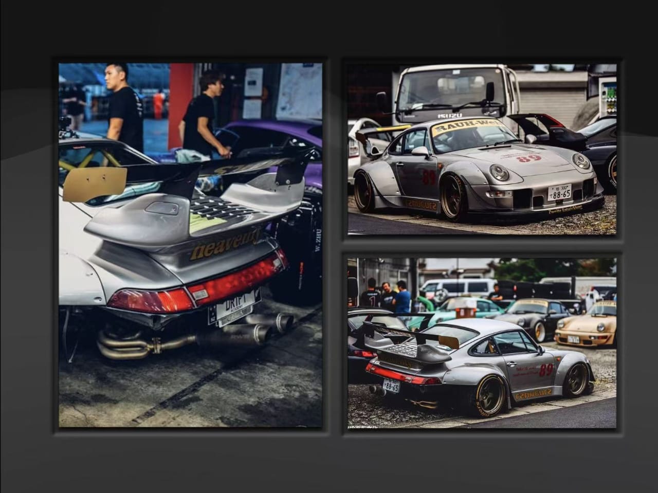 (PREORDER) Street Weapon Porsche RWB 993 Heavenly Double Exhaust Track Livery (Low or High Tail)