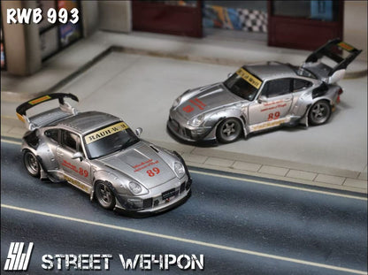 (PREORDER) Street Weapon Porsche RWB 993 Heavenly Double Exhaust Track Livery (Low or High Tail)