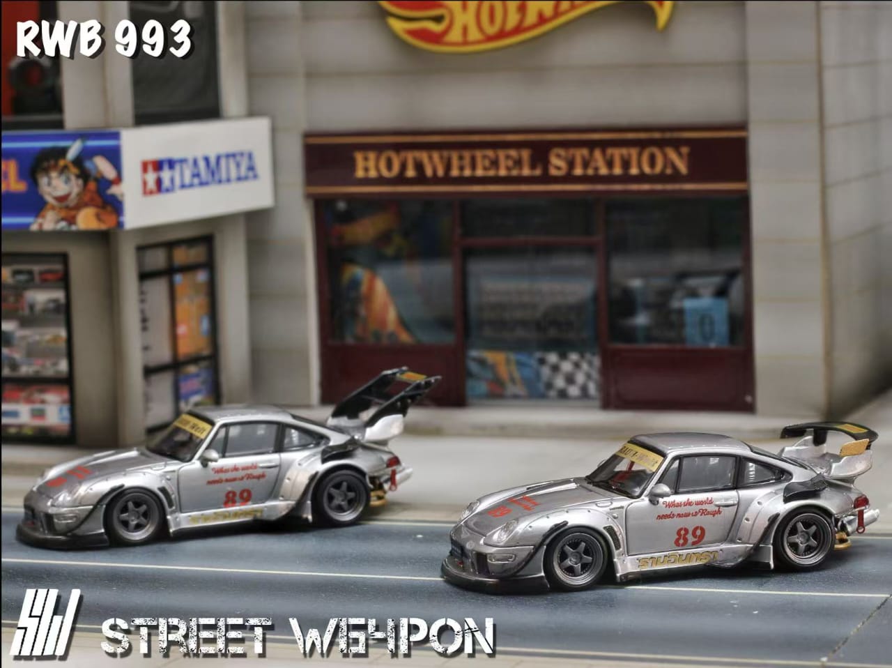 (PREORDER) Street Weapon Porsche RWB 993 Heavenly Double Exhaust Track Livery (Low or High Tail)