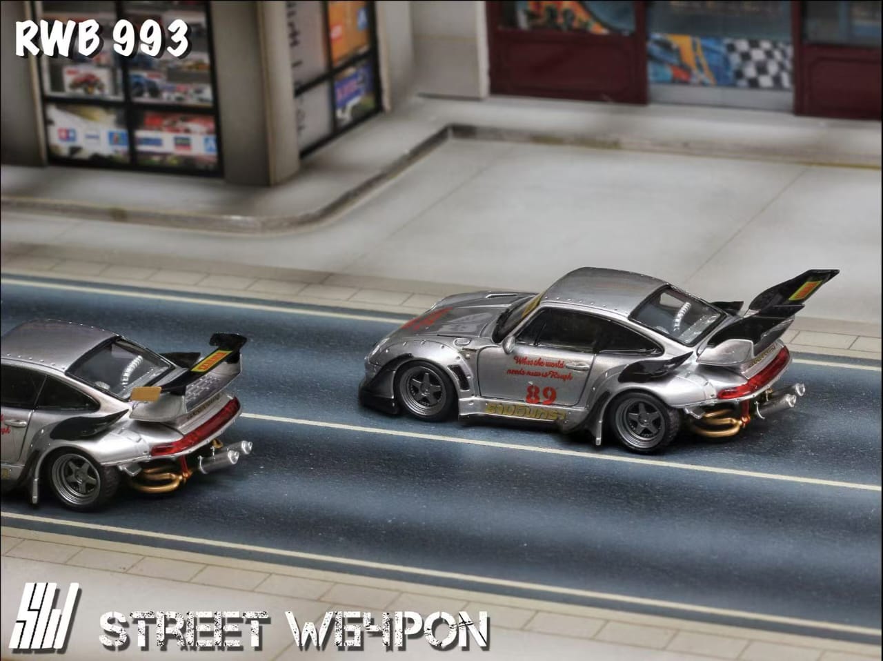 (PREORDER) Street Weapon Porsche RWB 993 Heavenly Double Exhaust Track Livery (Low or High Tail)