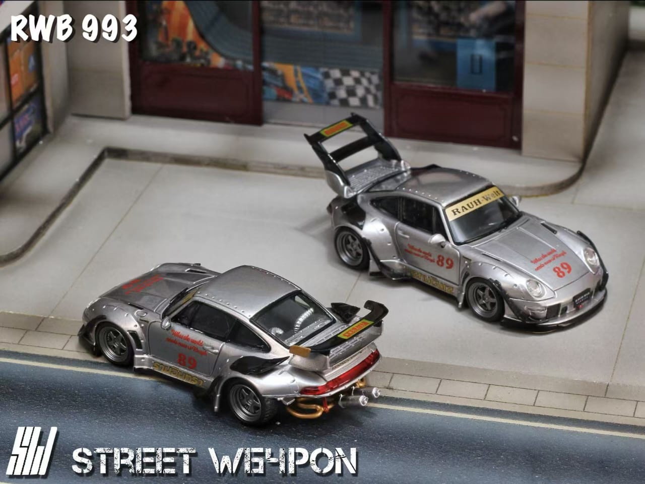 (PREORDER) Street Weapon Porsche RWB 993 Heavenly Double Exhaust Track Livery (Low or High Tail)