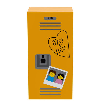 B3 Customs - High School Locker (Sweetheart) for Minifigs: Bright Light Orange/yellow