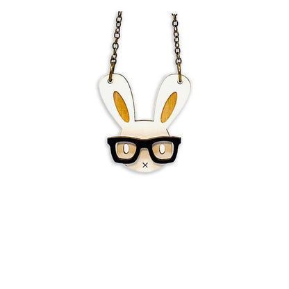 Nerd Bunny Necklace - White