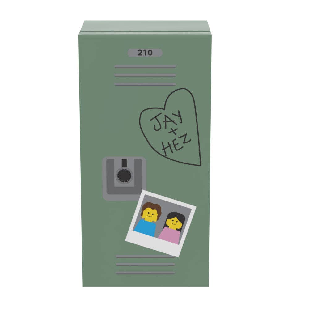 B3 Customs - High School Locker (Sweetheart) for Minifigs: Bright Light Orange/yellow