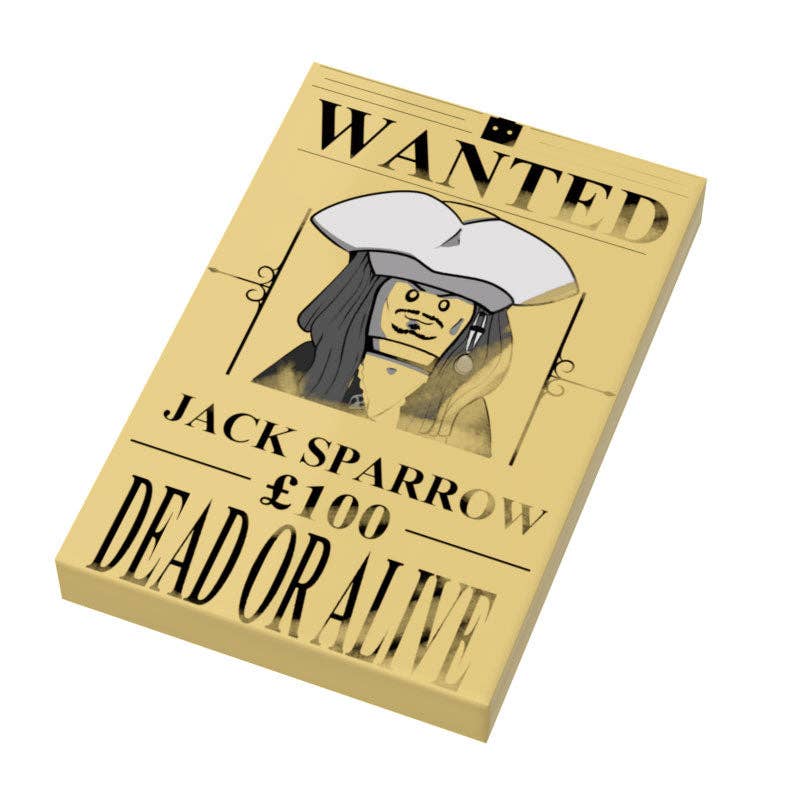 B3 Customs - Jack Sparrow Wanted Poster (2x3 Tile)