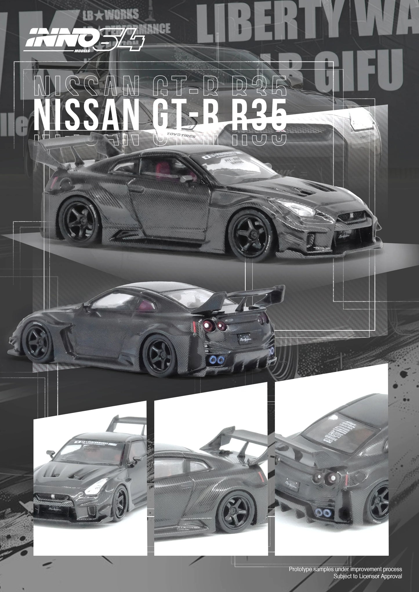 Inno64 - Nissan GT-R (R35) LBWK Super Silhouette 35GT-RR (Full Carbon)