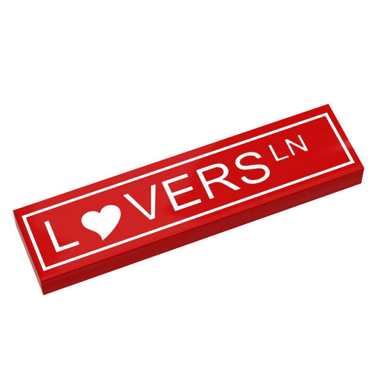 B3 Customs - Lovers Lane Street Sign (1x4 Tile)