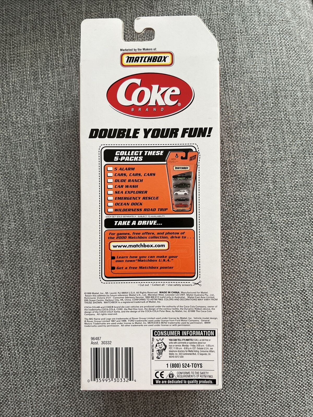 Matchbox Coca Cola 5 Pack 1999 #96487