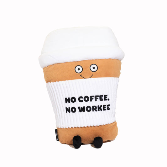 Oreiller Punchkins - Grande peluche « No Coffee, No Workee »