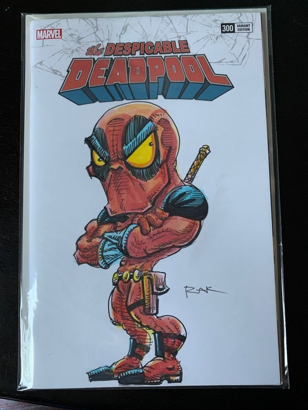 The Despicable Deadpool #300 Artist sketched cover